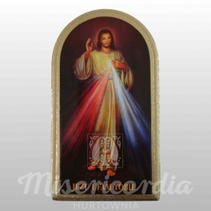 PAMIĄTKA NA DESCE złocona JEZUS MIŁOSIERNY (12x25)