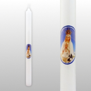 ŚWIECA STOŁOWA BIAŁA FATIMSKA .