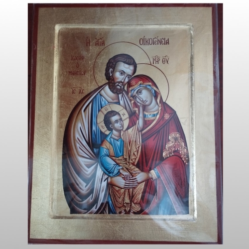 IKONA ŚWIĘTA RODZINA BRĄZOWA, 43x58 CM
