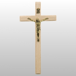 KRZYŻ WISZĄCY DREWNO JASNY FREZ 16CM