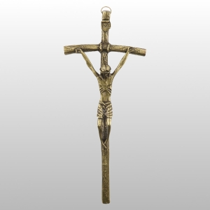 KRZYŻ WISZĄCY PAPIESKI MOSIĄDZ PATYNA 27CM