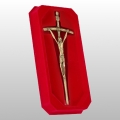 KRZYŻ WISZĄCY PAPIESKI MOSIĄDZ PATYNA 27CM 