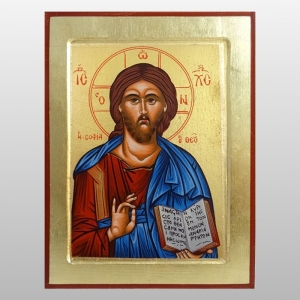 IKONA JEZUS PANTOKRATOR, KSIĘGA OTWARTA MIX 22x33 CM