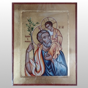 IKONA ŚW.JÓZEF Z DZIECIĄTKIEM JEZUS (LILIE) 22x33 CM