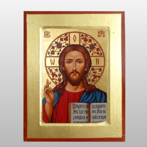 IKONA JEZUS PANTOKRATOR, AUREOLA-GAŁĄZKI, 14x18 CM