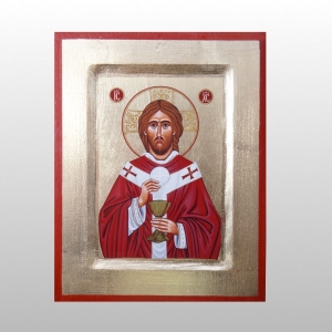 IKONA JEZUS Z HOSTIĄ, 14x18 CM