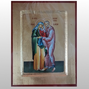 IKONA ŚW. JOACHIM, ŚW. ANNA I MARYJA, 14x18 CM