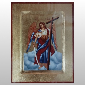 IKONA ŚW.MICHAŁ ARCHANIOŁ - Z MIECZEM I KRZYŻEM, 14X18