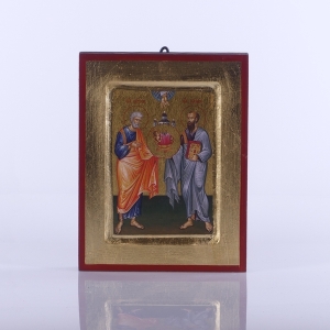 IKONA ŚWIĘTY PIOTR I PAWEŁ Z DZIECIĄTKIEM JEZUS, 14X18