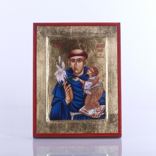 IKONA ŚW.ANTONI Z PADWY (Z LILIĄ), 17X22CM