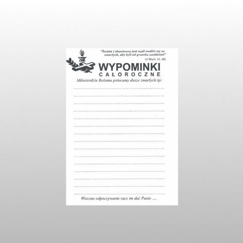 WYPOMINKI CAŁOROCZNE A6 100 SZT