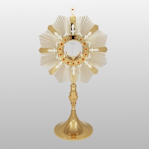 MONSTRANCJA Z KAMIENIAMI h - 57 cm, Ø tarczy 32 cm, (2001)