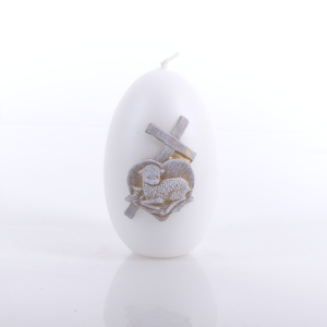 ŚWIECA JAJKO Z BARANKIEM PERŁA 80x120