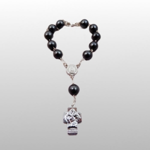 RÓŻANIEC 10 HEMATYT ŚW KRZYSZTOF