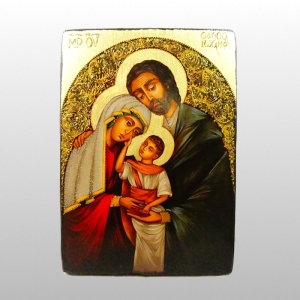 IKONA MALOWANA NA DESCE DUŻA ŚW. RODZINA (NAZARETAŃSKA), MARYJA MALOWANY WELON