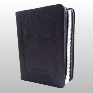 PISMO ŚW. DUŻE SKÓRA ZAMEK - CZARNE, Z PAGINATORAMI