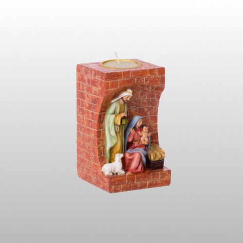 ŚWIECZNIK ŚWIĘTA RODZINA "CEGŁA" 12 CM
