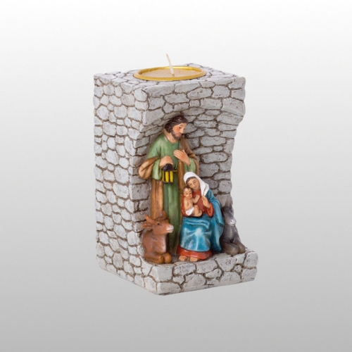 ŚWIECZNIK ŚWIĘTA RODZINA "KAMIEŃ" 12 CM
