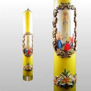 ŚWIECA NA OLEJ 50/8 MB FATIMSKA +WKŁ. REGUL., ŻÓŁTA