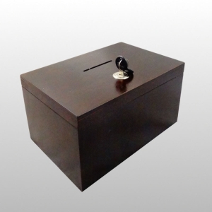 SKARBONA. MAŁA DREWNIANA - 23,5 / 13 / 16cm - CIEMNY BRĄZ