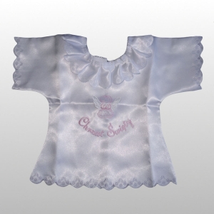 KOSZULKA WYPALANA ANIOŁ MAŁY HAFT RÓŻOWY