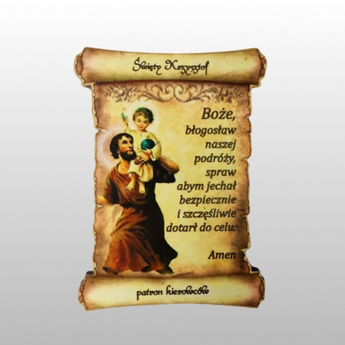 PLAKIETKA Z PRZYLEPCEM -ŚW.KRZYSZTOF ZWÓJ