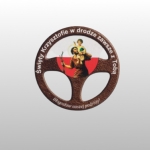 PLAKIETKA Z PRZYLEPCEM -ŚW.KRZYSZTOF KIEROWNICA BRĄZOWA