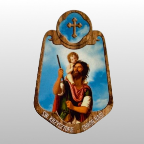 PLAKIETKA Z PRZYLEPCEM -ŚW.KRZYSZTOF NIEBO