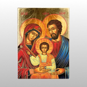 IKONA ŚW. RODZINA NIEBIESKI ŚREDNIA 17x23