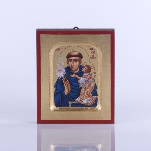 IKONA ŚW.ANTONI Z PADWY (Z LILIĄ), 10x12,5 CM