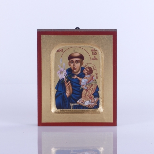 IKONA ŚW.ANTONI Z PADWY (Z LILIĄ), 10x12,5 CM