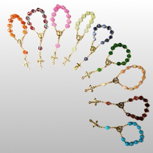 RÓŻANIEC "10" POZŁACANY