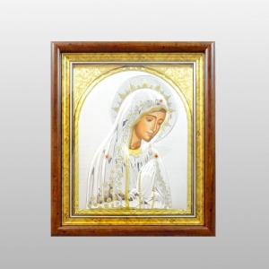 IKONA MB FATIMA W DREWNIANEJ RAMCE ZA SZYBKĄ, 30 cm x 35 cm EK 6-017 KZ