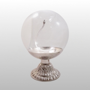 LAMPA OLIWNA KULA SZKLANA PRZEŹROCZYSTA NA STOPIE śr. 16 cm x wys. 21 cm