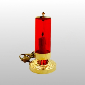 LAMPA WIECZNA ELEKTRYCZNA CZERWONA śr.podst. 10 cm x wys. 19 cm