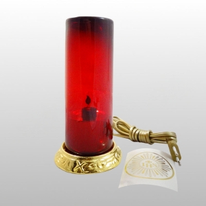 LAMPA WIECZNA ELEKTRYCZNA -220V- CZERWONA śr.podst. 10 cm