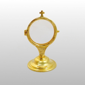 MINI MONSTRANCJA,  wys. 14,5 cm, śr.luny zewn. 8  cm, wewn. 6,5 cm