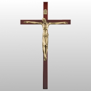 KRZYŻ WISZĄCY DREWNO KOLOR WIŚNIA 47CM