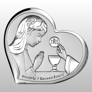 OBRAZEK KOMUNIA CHŁOPIEC PAMIATKA I KOMUNII ŚWIĘTEJ SERCE 15,5x14