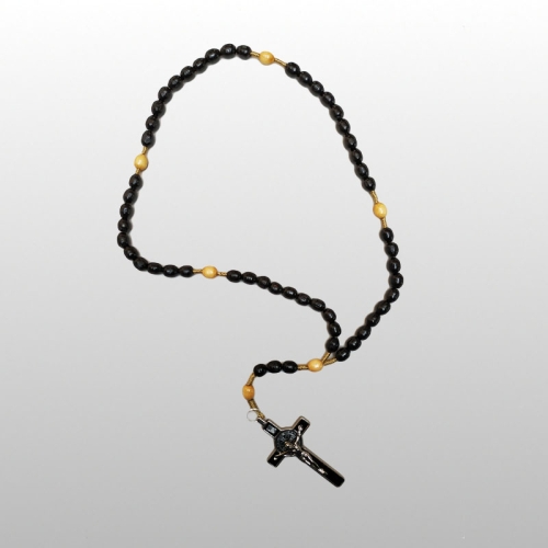 RÓŻANIEC DREW.Z KRZYŻEM BENEDYKTA -CZARNY