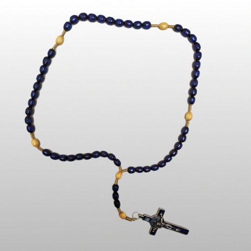 RÓŻANIEC DREW.Z KRZYŻEM BENEDYKTA -NIEBIESKI