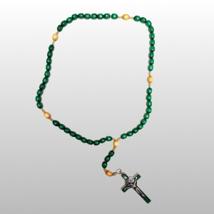 RÓŻANIEC DREW.Z KRZYŻEM BENEDYKTA -ZIELONY