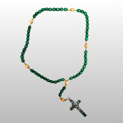 RÓŻANIEC DREW.Z KRZYŻEM BENEDYKTA -ZIELONY