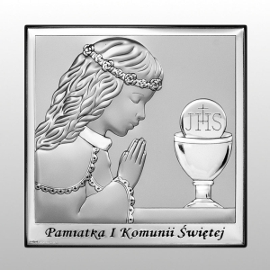 OBRAZEK PAMIĄTKA I KOMUNII ŚW. DZIEWCZYNKA 12x12