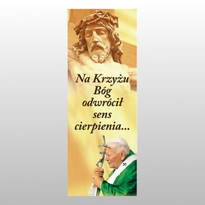 BANER DRUK NA MATERIALE 0,75 X 2,0 m - Jan Paweł II 6 - NIEMIECKI NAPIS