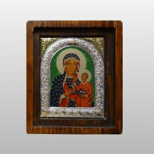 IKONA-OBRAZ DREWNIANA, MB CZĘSTOCHOWSKA - KOLOROWA, (12X14)