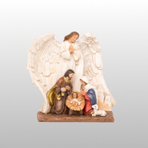 FIGURKA ŚW.RODZINA Z ANIOŁEM wys. 13cm