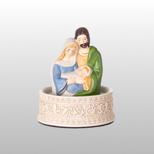 SZOPKA BOŻONARODZENIOWA ŚW. RODZINA CERAMICZNA - POZYTYWKA - WYS. 15cm