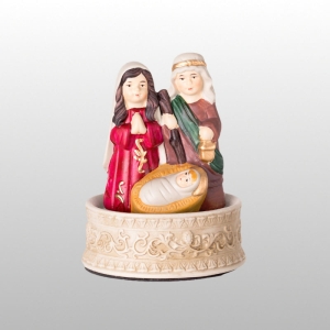 SZOPKA BOŻONARODZENIOWA ŚW. RODZINA CERAMICZNA - POZYTYWKA - WYS. 15cm