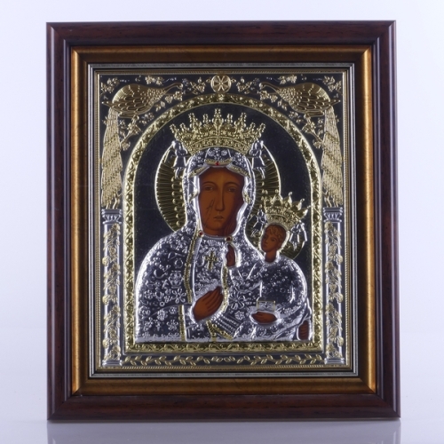 IKONA MB CZĘSTOCHOWSKA PAWIE ZA SZYBĄ 28,5 x 32,5 CM